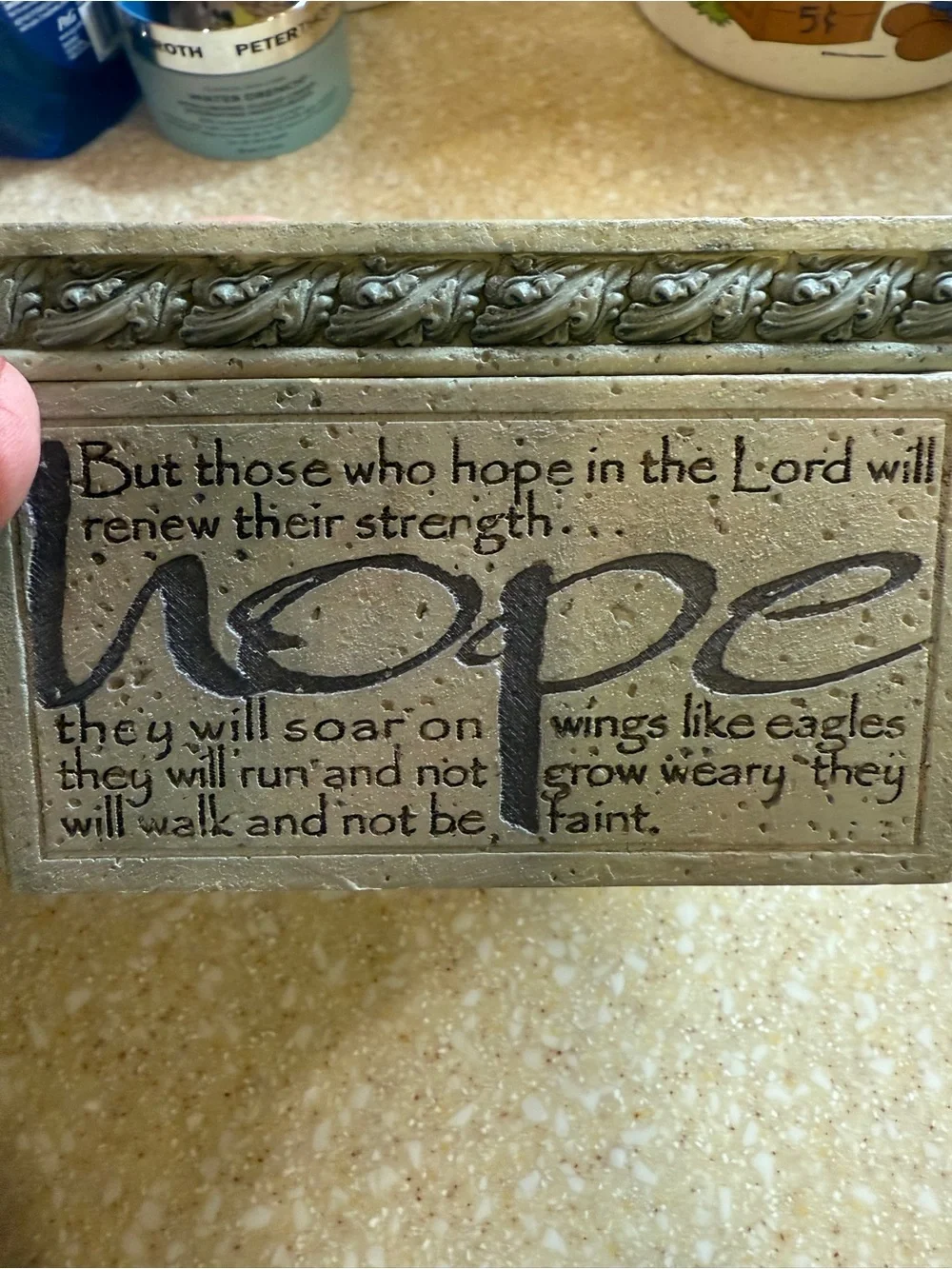 Inspirational Religious 'Hope' 2004 Demdaco by Faith Bill Stross BoxBeige/Gray